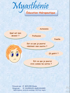 Education th&eacute;rapeutique de Myasth&eacute;nie