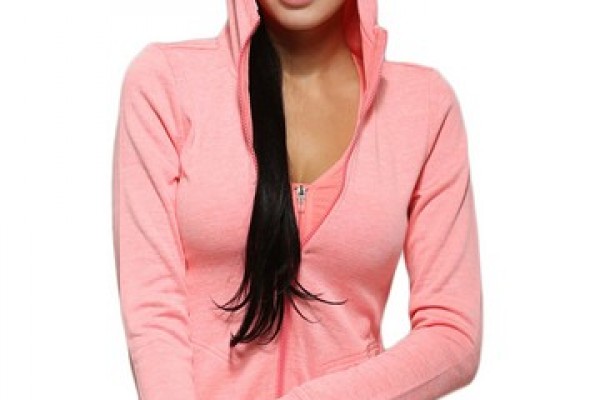 Front Zipper Hooded Slim Sports Coat