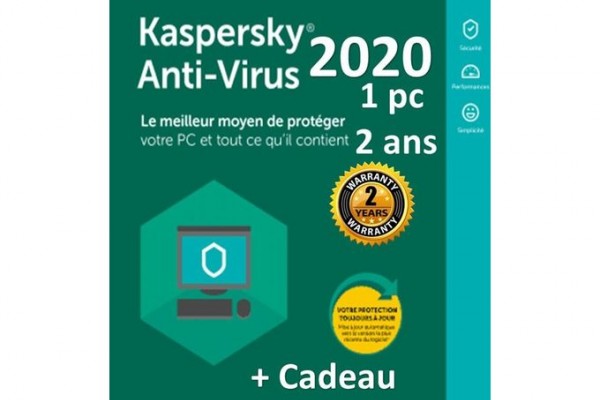 Kaspersky anti-virus 2020 - 2 ans - 1 PC